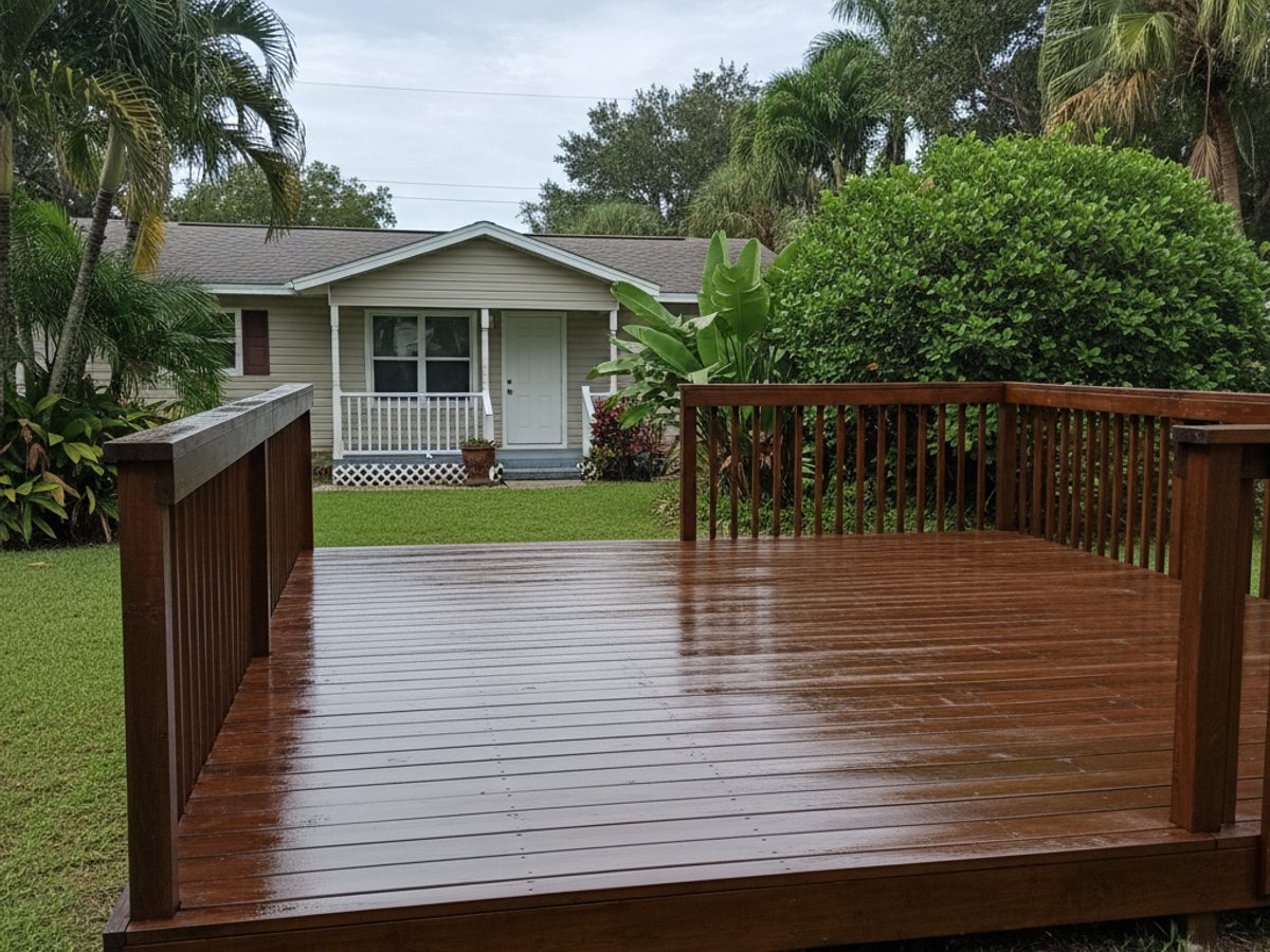 Deck Staining & Sealing completed by Pioneer Deck Co in Apollo Beach, FL